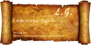 Ledniczky Győző névjegykártya